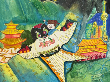 《纸鸢载梦图》